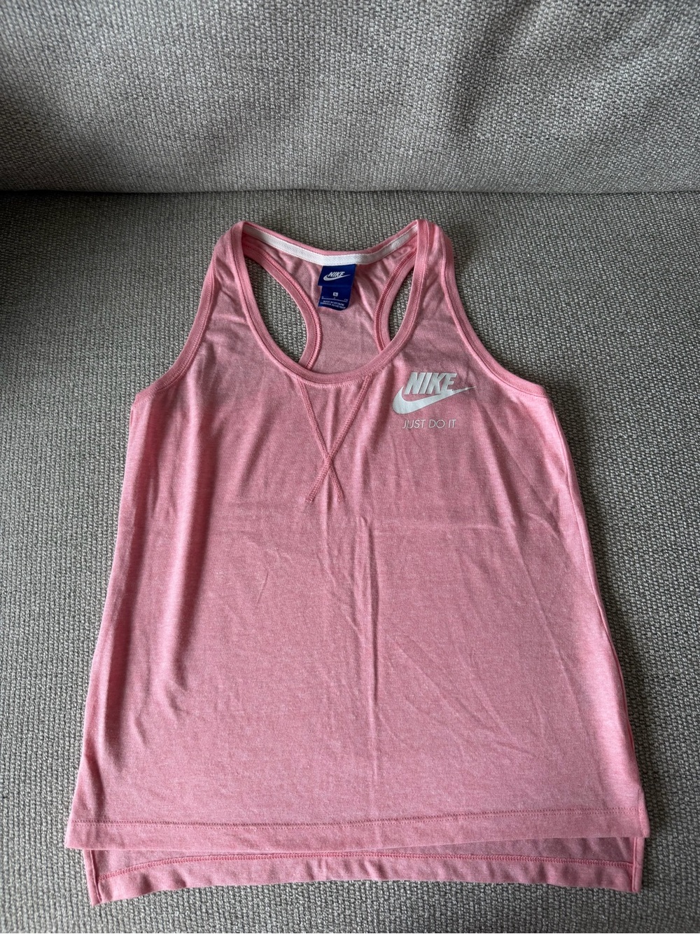 Nike Pink Racerback Performance Tank with White Logo